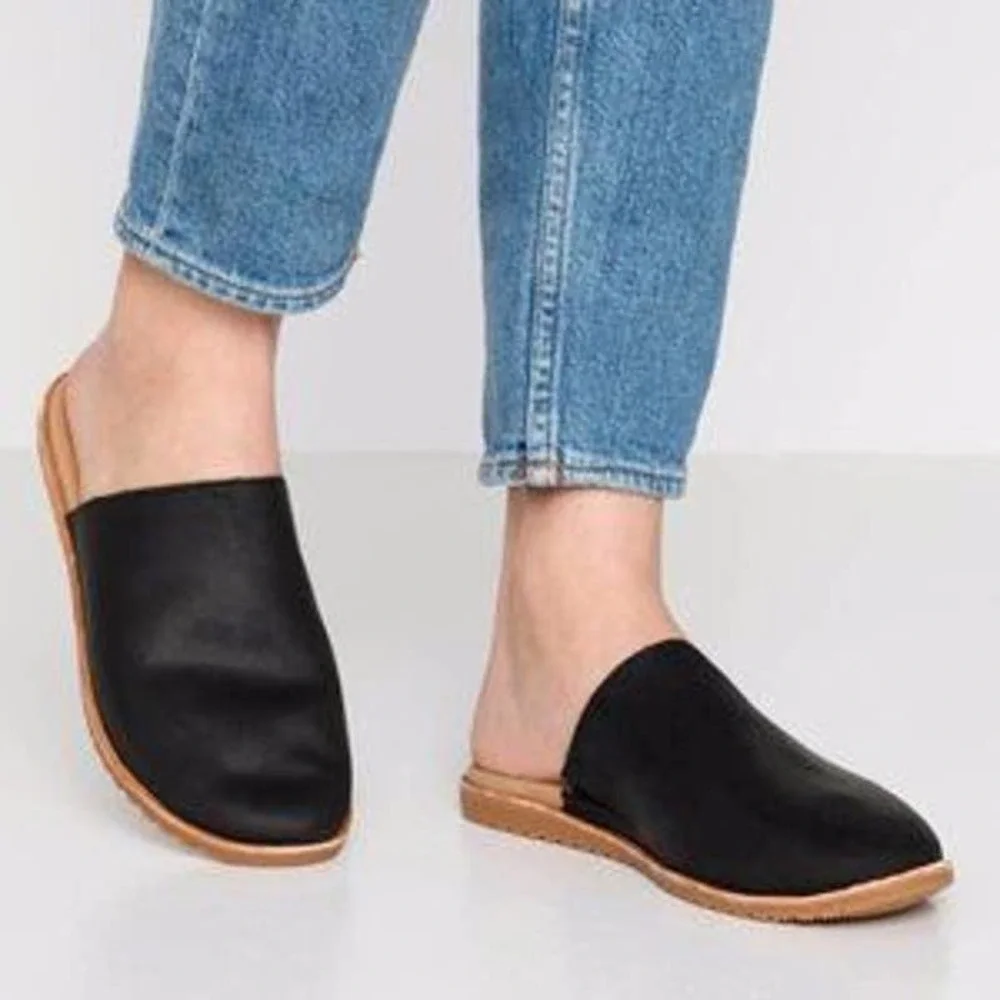 Sorel Ella Mule Black Leather Women's Size 8.5 - Picture 1 of 10